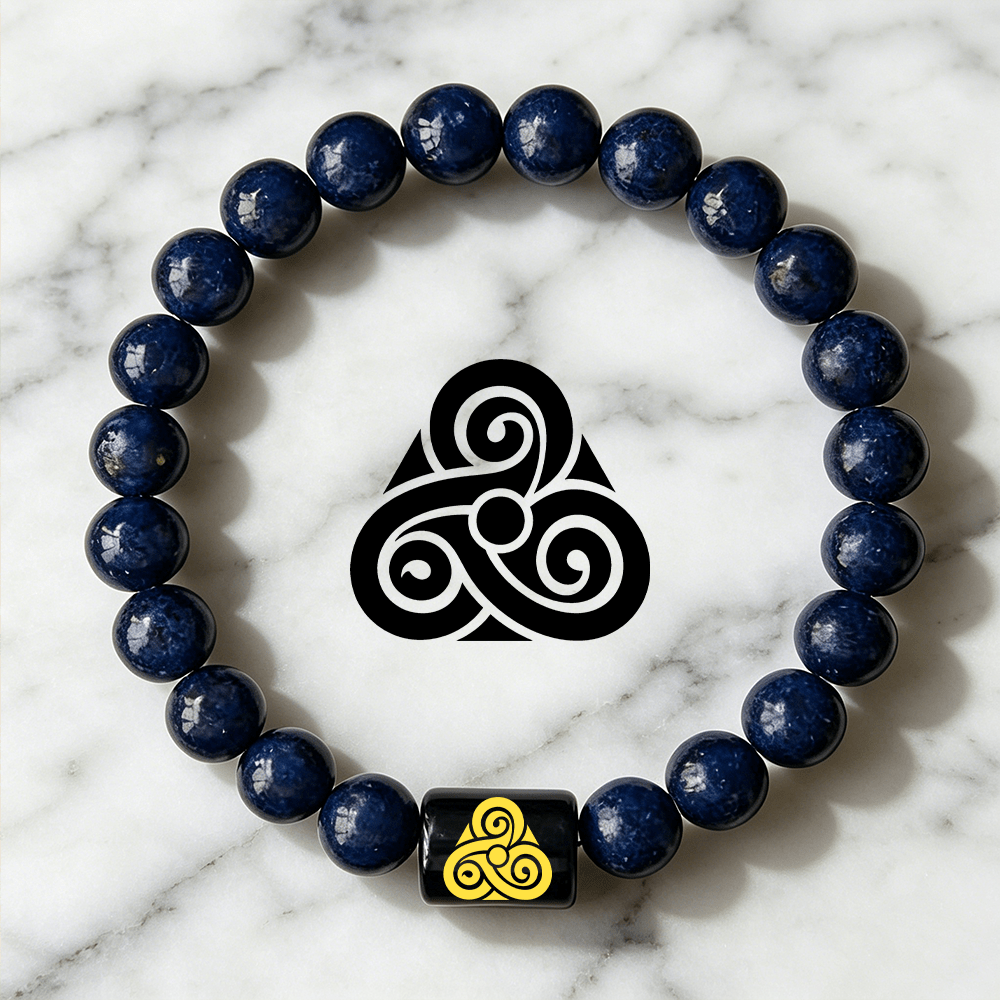 Celtic Style Triskelion Pattern Stretch Bracelet, Daily Wear